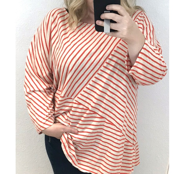 Chico's Tops - Chico's Bias cut striped T-shirt knit top 3/4